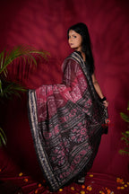 khanduapata Black & Red Colour Body Design Cotton Saree For Women | Grocsy