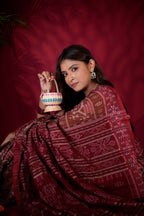 khanduapata Brown & Red Colour Body Design Cotton Saree For Women | Grocsy