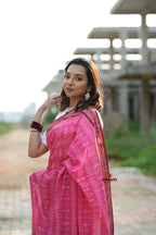 khanduapata Red & Pink Colour Body Design Cotton Saree For Women | Grocsy