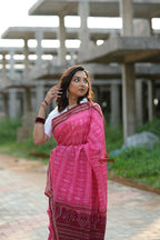 khanduapata Red & Pink Colour Body Design Cotton Saree For Women | Grocsy