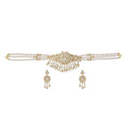 J Pearls Vansha 3 Lines Round Pearl Choker - Real Pearl Jewelry | Grocsy