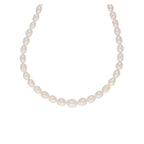 J Pearls White Graded Oval Pearl Necklace - Real Pearl Jewelry | Grocsy