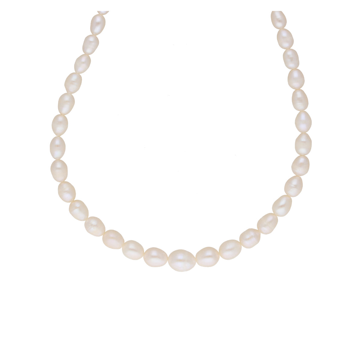 J Pearls White Graded Oval Pearl Necklace - Real Pearl Jewelry | Grocsy