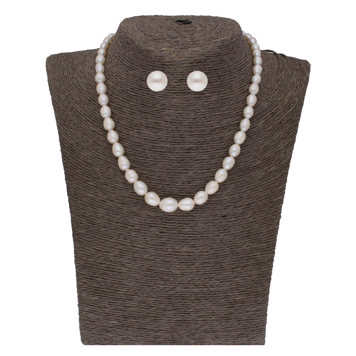 J Pearls White Graded Oval Pearl Necklace - Real Pearl Jewelry | Grocsy