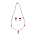 J Pearls Classic Red Pearl Pendant Set - Real Pearl Jewelry | Grocsy