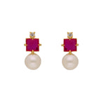 J Pearls Classic Red Pearl Pendant Set - Real Pearl Jewelry | Grocsy