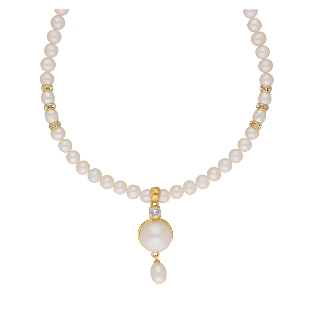 J Pearls Elegant Single Drop Pearl Set - Real Pearl Jewelry