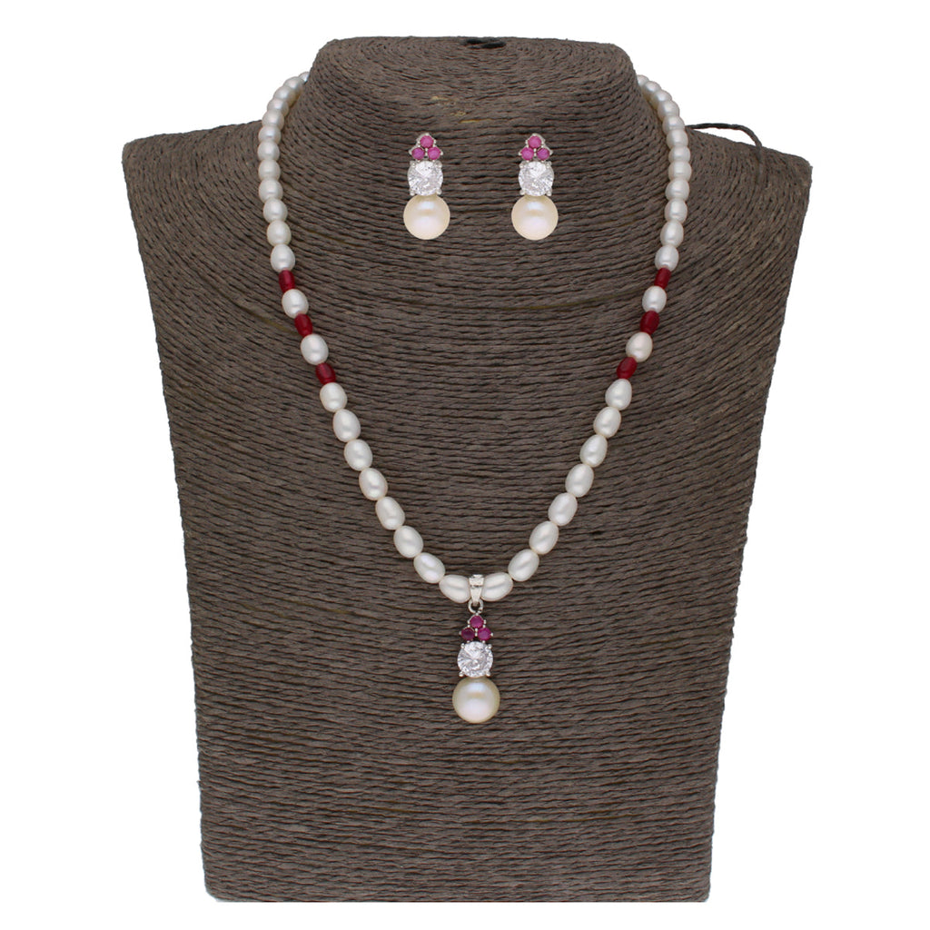 J Pearls Trendy Pearl Pendant Set - Real Pearl Jewelry | Grocsy