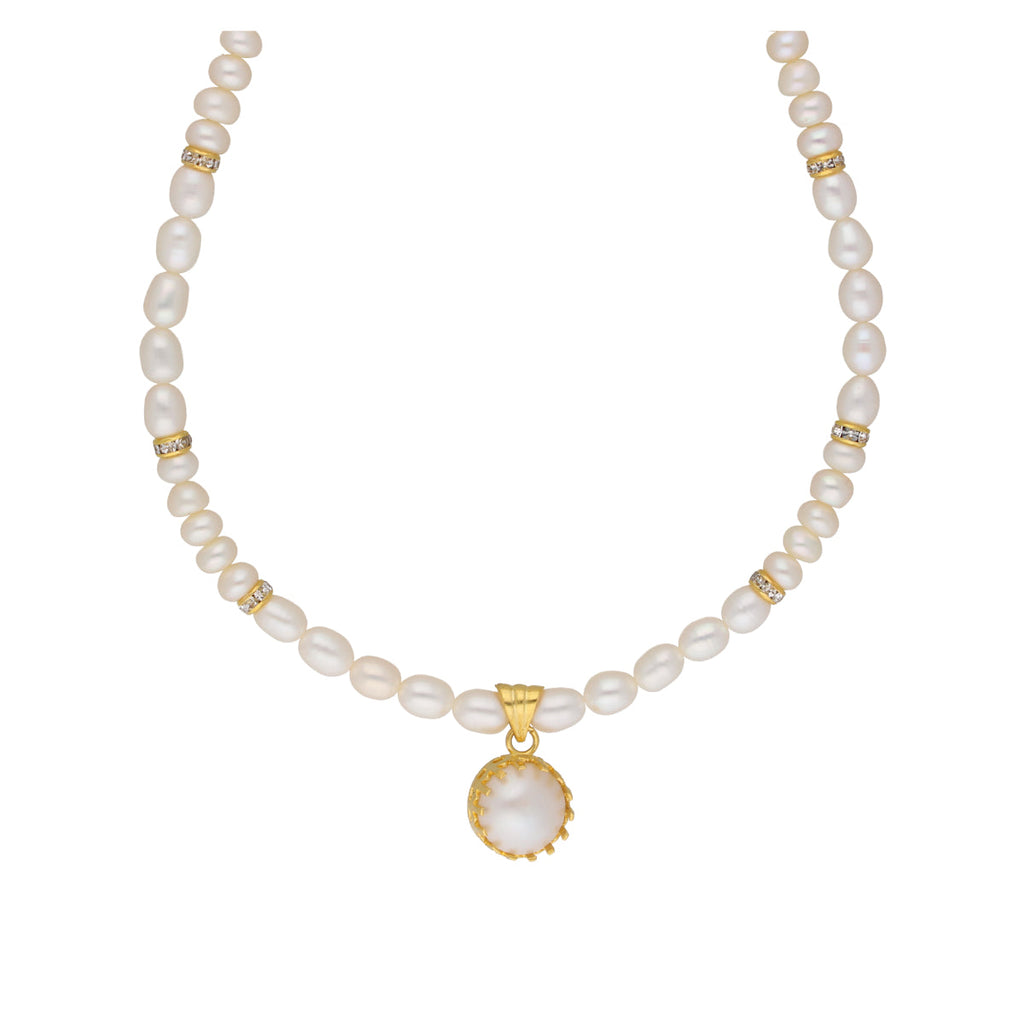 J Pearls Single String Fashionable Pearl Set - Real Pearl Jewelry