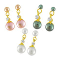 J Pearls Combo Of Three Earrings - Real Pearl Jewelry | Grocsy