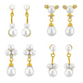 J Pearls Classic Pearl Earrings Combo - Real Pearl Jewelry | Grocsy