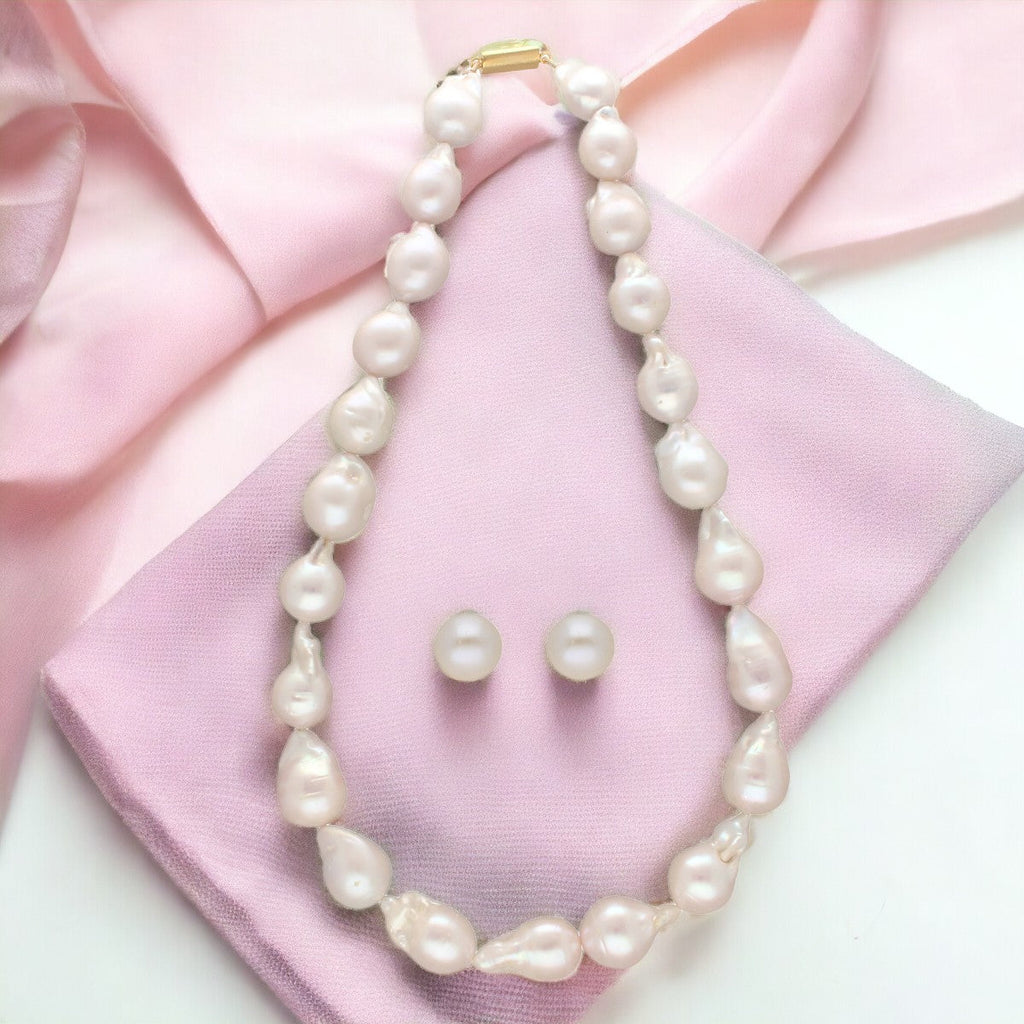 J Pearls Ehani 1 Line Baroque Pearl Necklaces | Grocsy