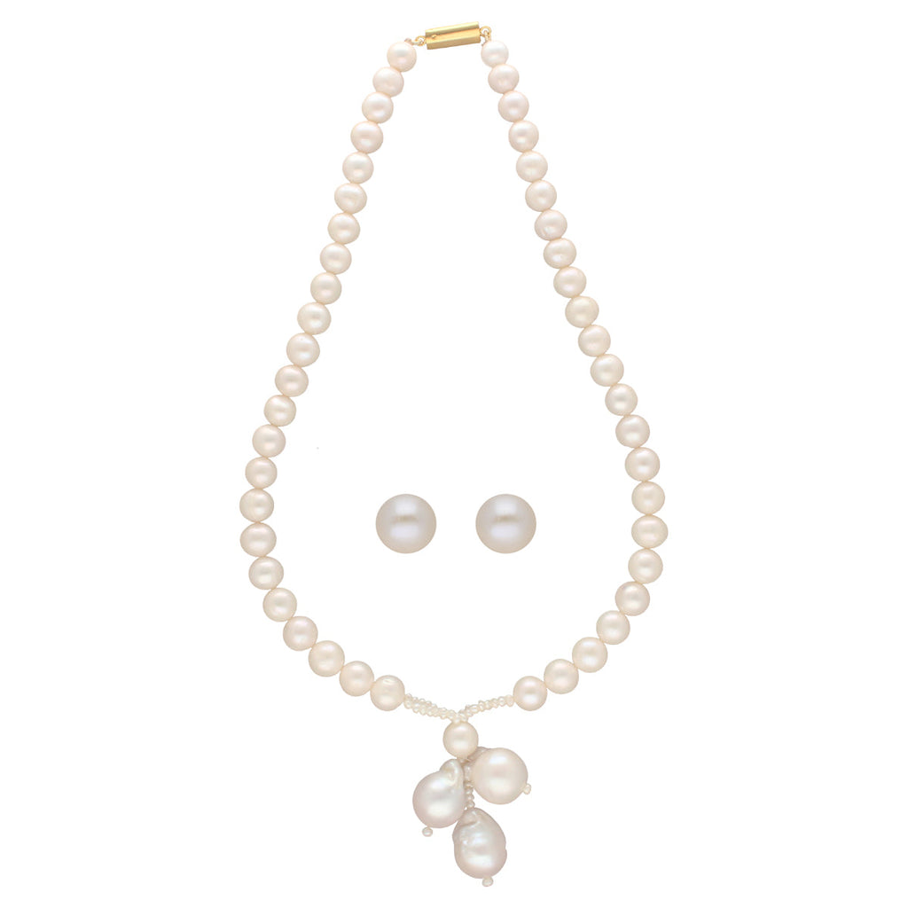 J Pearls Nisha 1 Line Round Pearl Necklaces | Grocsy