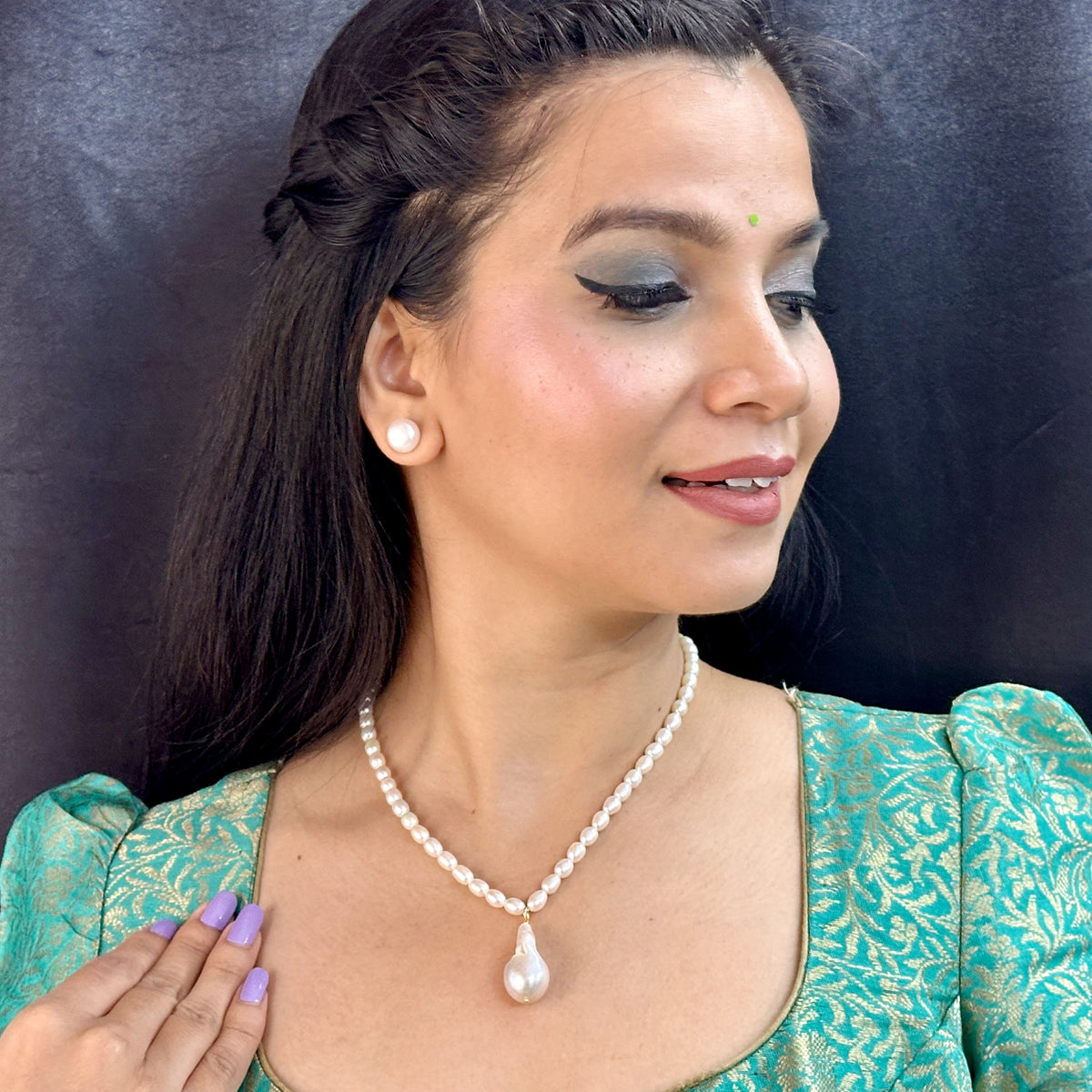 J Pearls Zarna 1 Line Pearl Necklaces | Grocsy