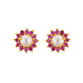J Pearls Red Rose Pearl Earrings - Real Pearl Jewelry
