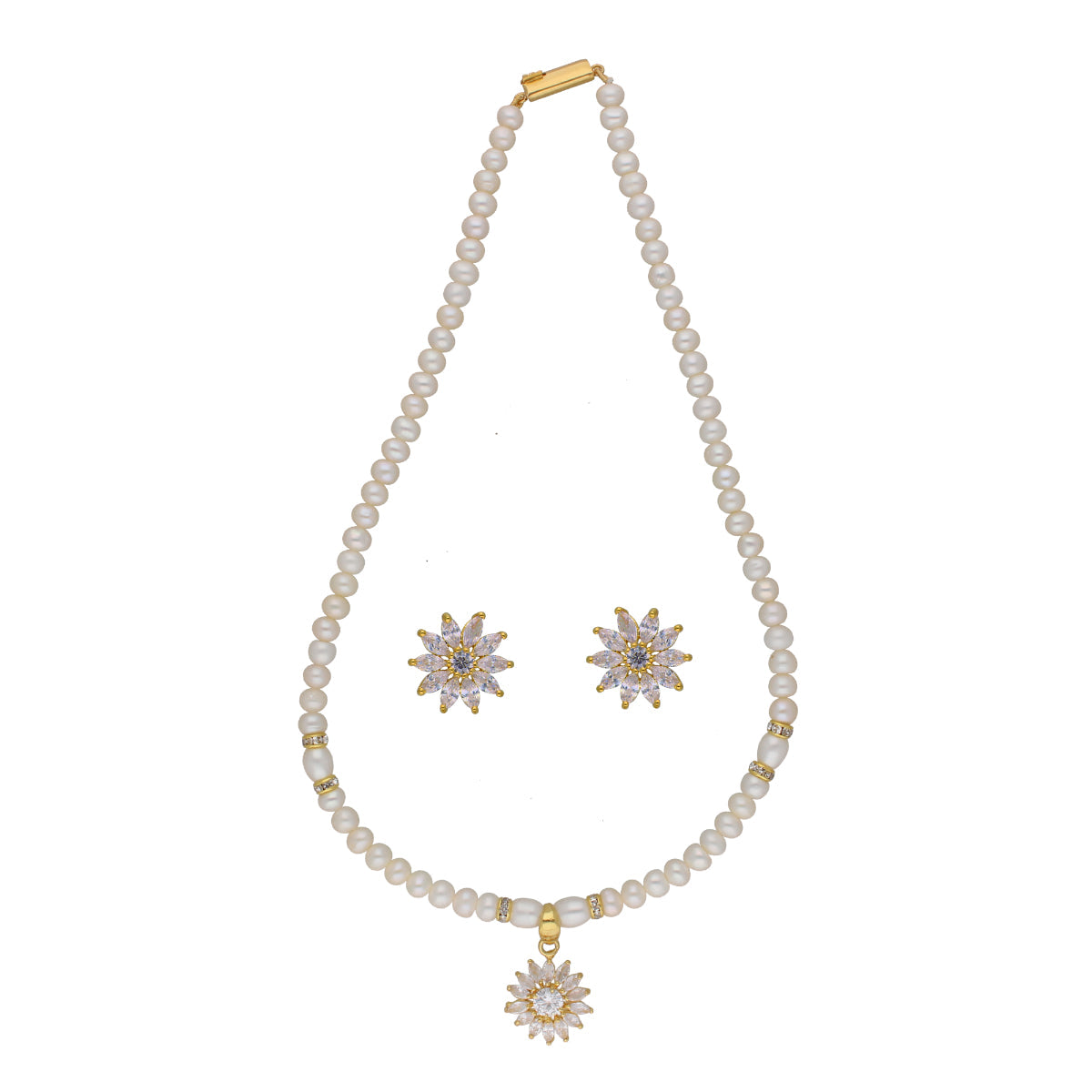 J Pearls Anahita 1 Line Pearl Sets - Real Pearl Jewelry | Grocsy