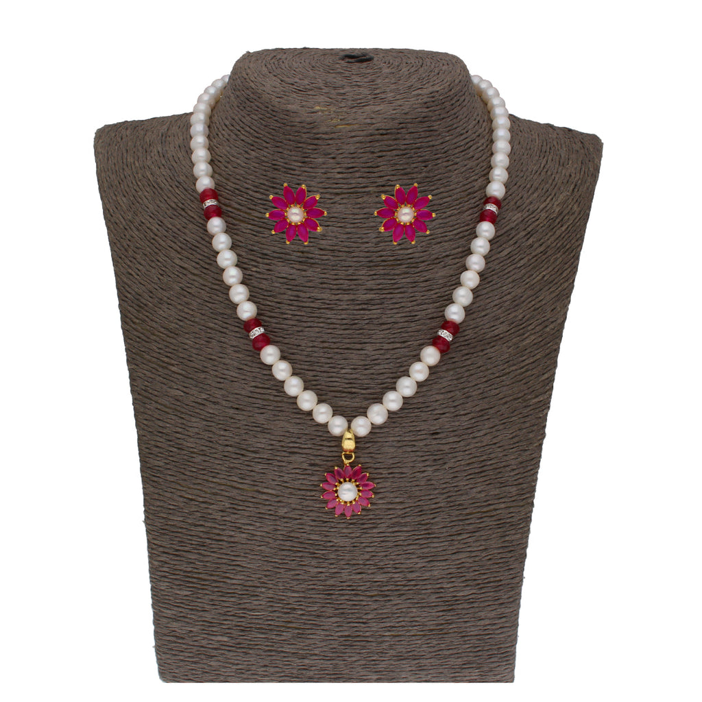 J Pearls Navishka 1 Line Pearl Sets - Real Pearl Jewelry | Grocsy