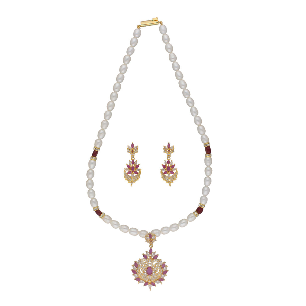 J Pearls Dheeksha 1 Line Pearl Sets - Real Pearl Jewelry