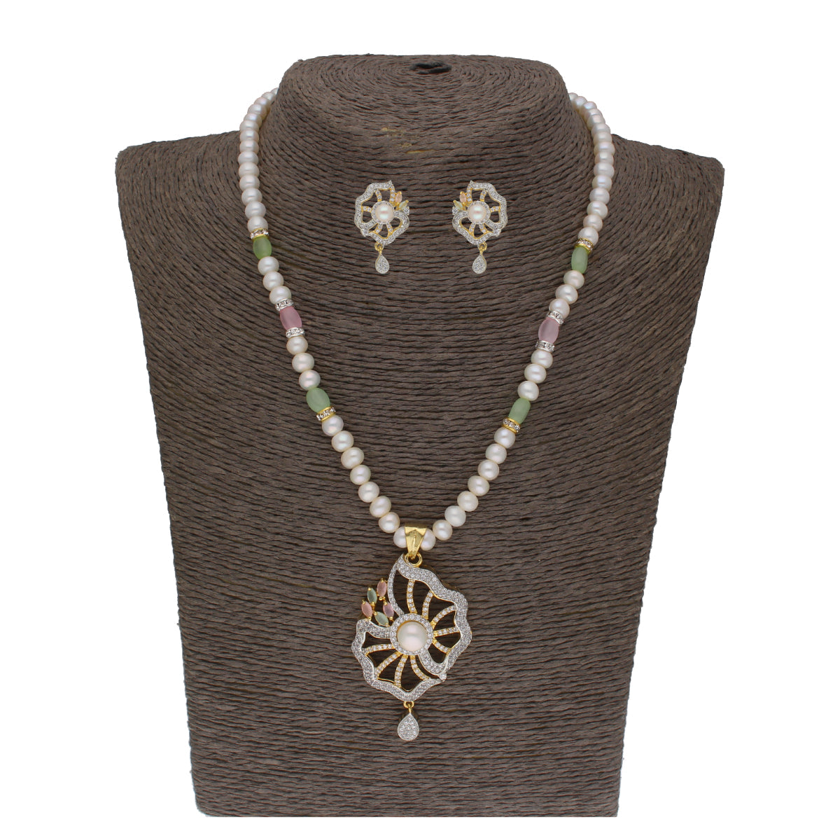 J Pearls Dheivavadivu 1 Line Pearl Sets - Real Pearl Jewelry | Grocsy