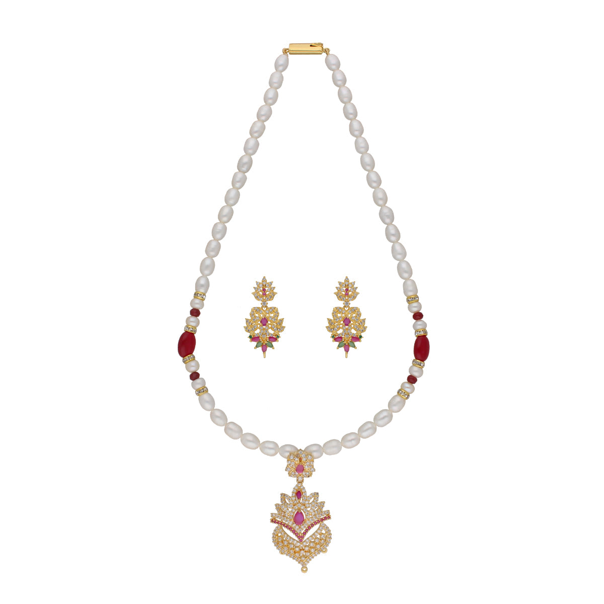 J Pearls Fritha 1 Line Pearl Sets - Real Pearl Jewelry | Grocsy