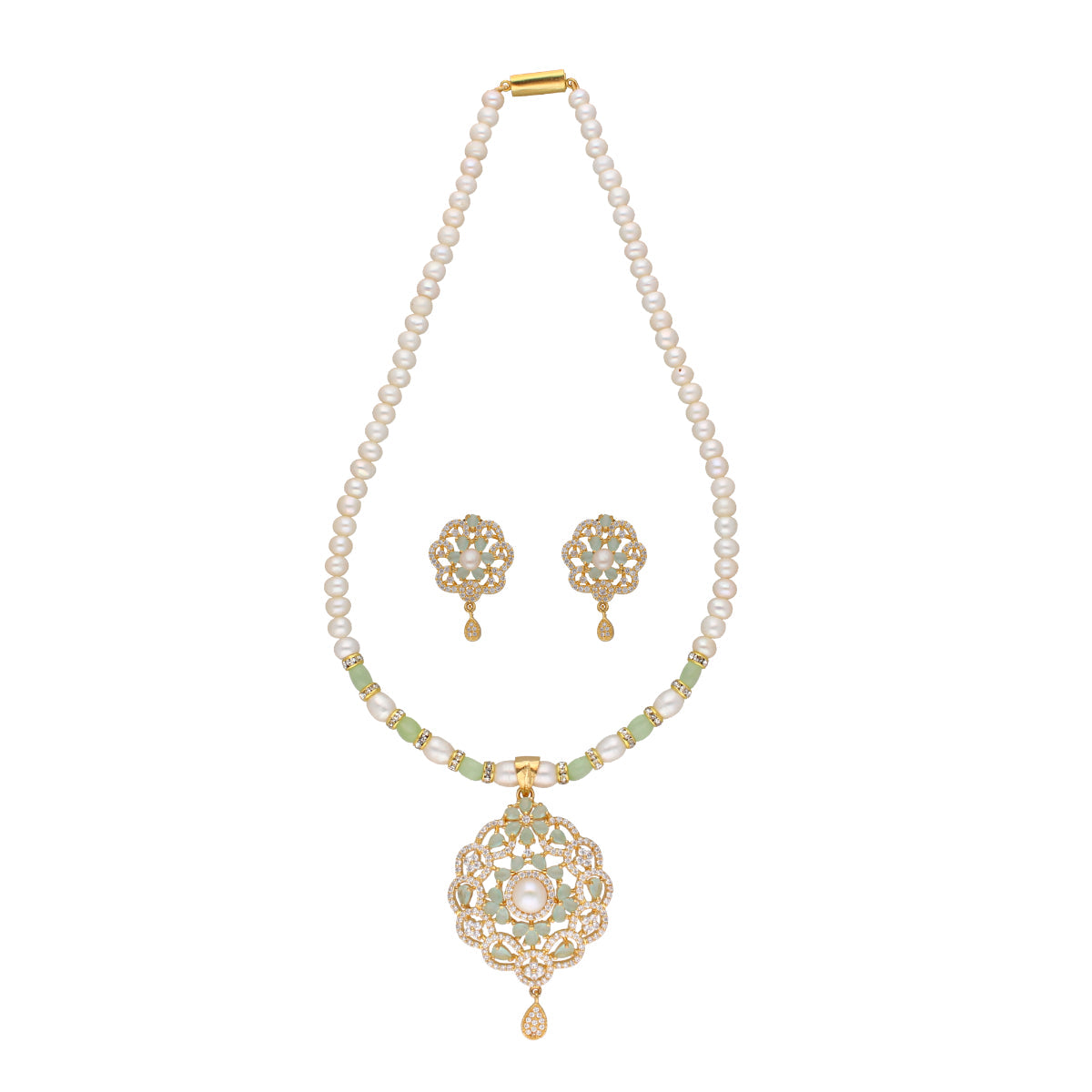 J Pearls Bahgvanti 1 Line Pearl Sets - Real Pearl Jewelry | Grocsy