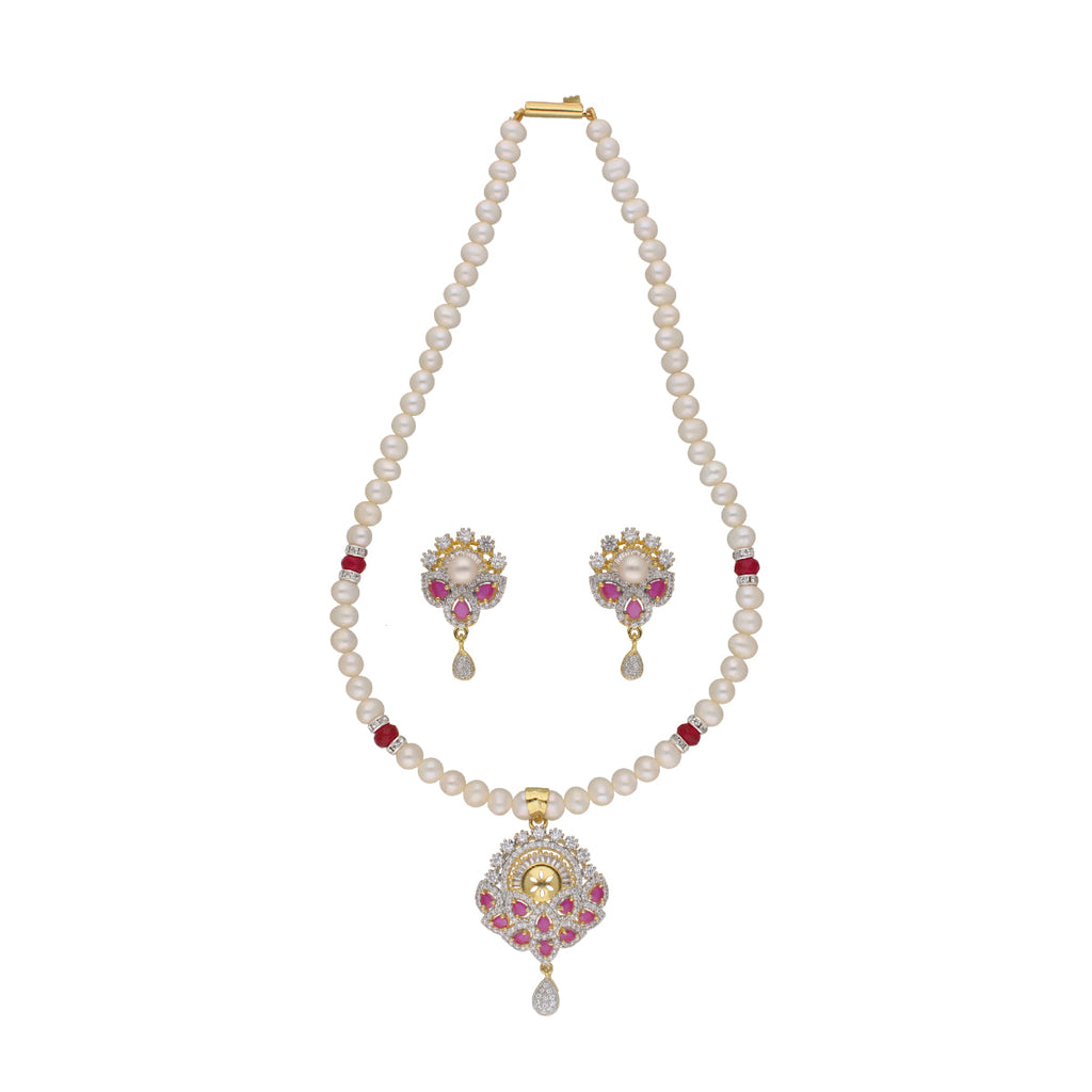 J Pearls Fatehjit 1 Line Pearl Sets - Real Pearl Jewelry | Grocsy