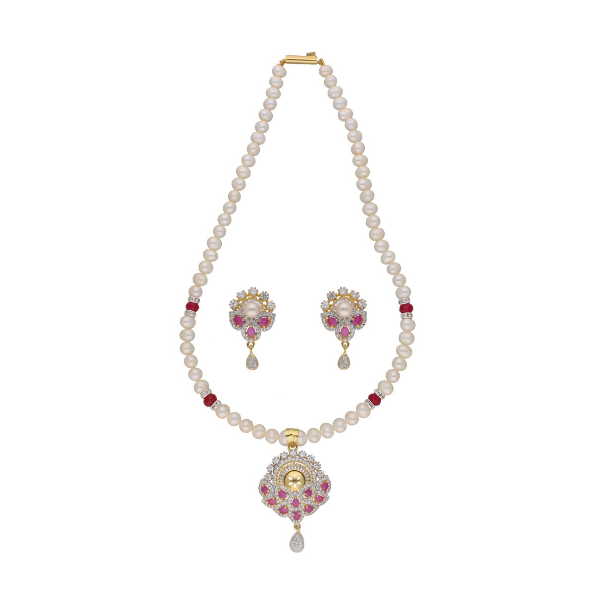 J Pearls Fatehjit 1 Line Pearl Sets - Real Pearl Jewelry | Grocsy