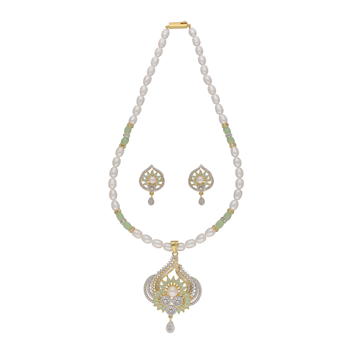 J Pearls Dhavni 1 Line Pearl Sets - Real Pearl Jewelry | Grocsy