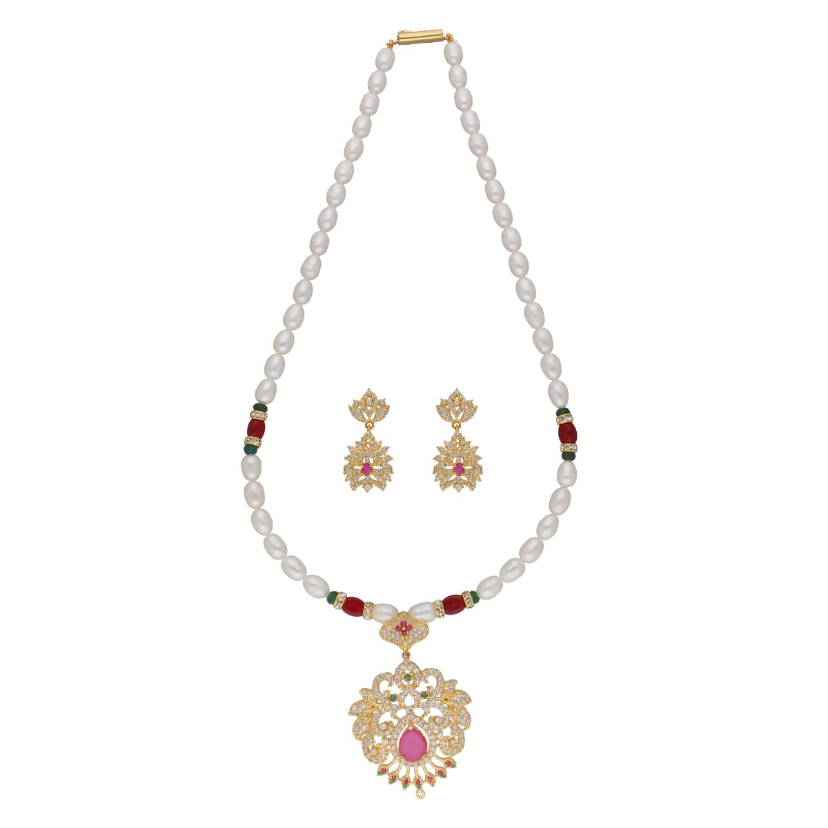 J Pearls Bahgvanti 1 Line Pearl Sets - Real Pearl Jewelry | Grocsy