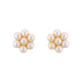J Pearls 7 Pearls White Ear Rings - Real Pearl Jewelry