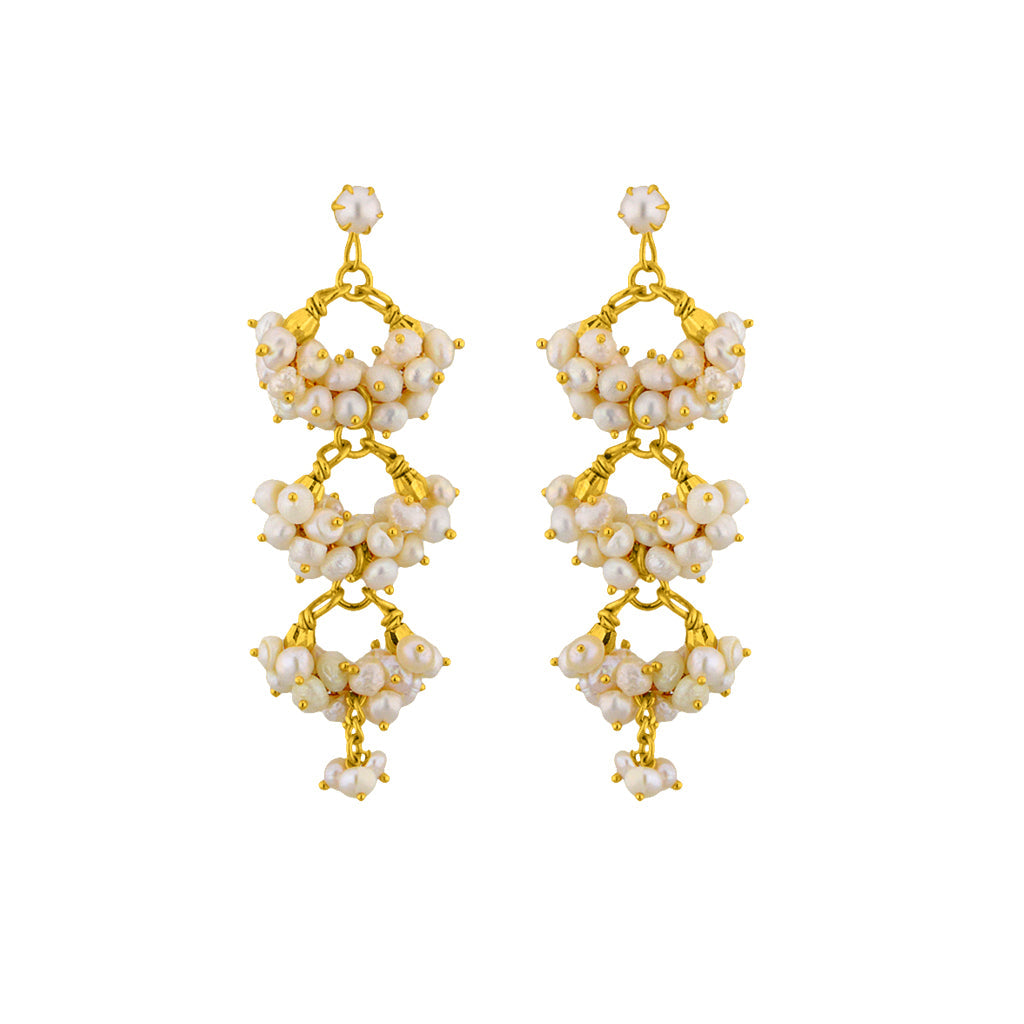 J Pearls Triple Hangings - Real Pearl Jewelry | Grocsy