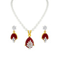 J Pearls Designer Drop Pendant Set - Real Pearl Jewelry | Grocsy