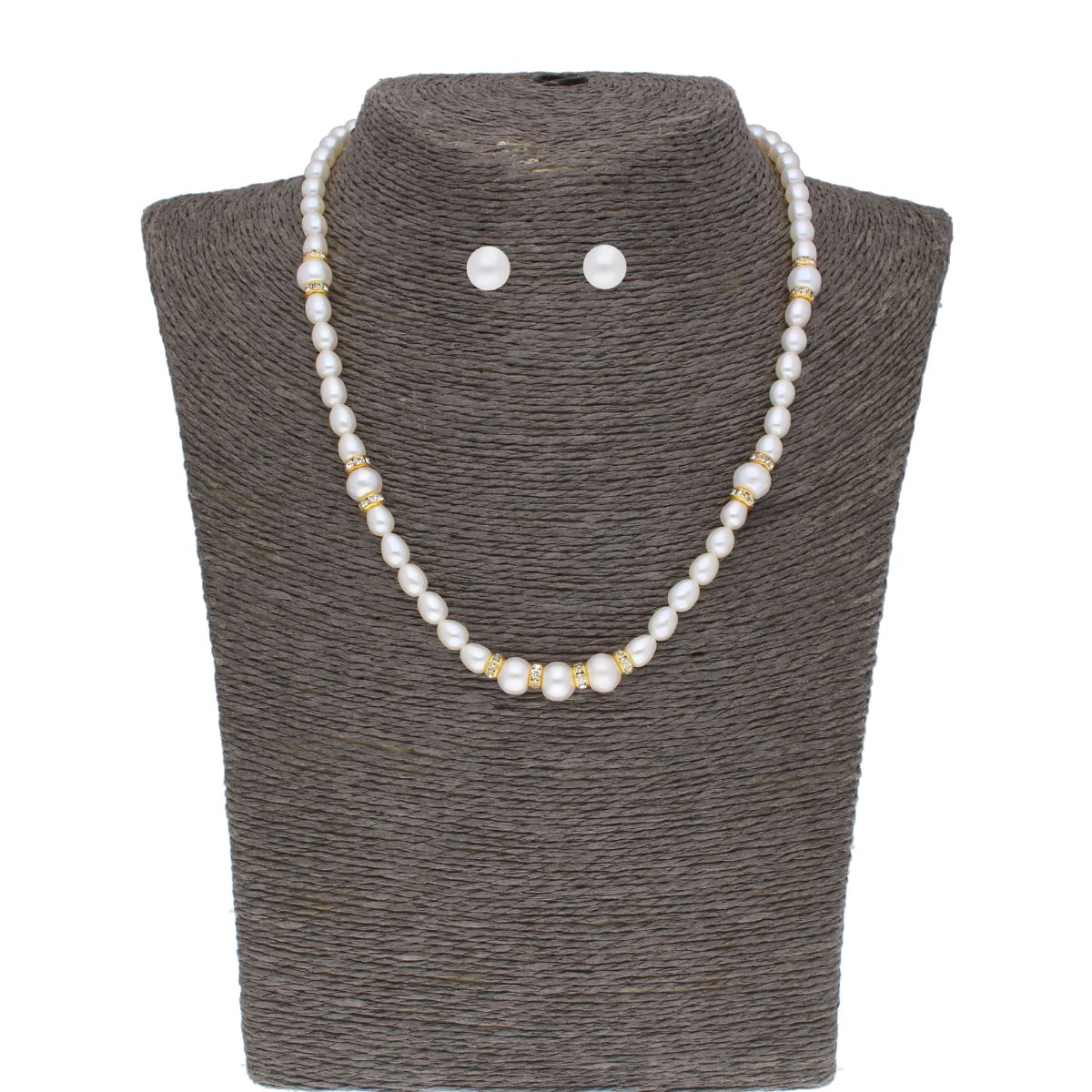 J Pearls Yashvi 1 Line Pearl Set - Real Pearl Jewelry | Grocsy