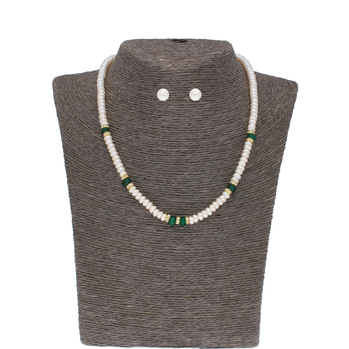 J Pearls Abharika 1 Line Pearl Set - Real Pearl Jewelry | Grocsy