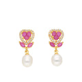 J Pearls Zigzag Pearl Earrings - Real Pearl Jewelry | Grocsy