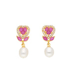 J Pearls Zigzag Pearl Earrings - Real Pearl Jewelry | Grocsy