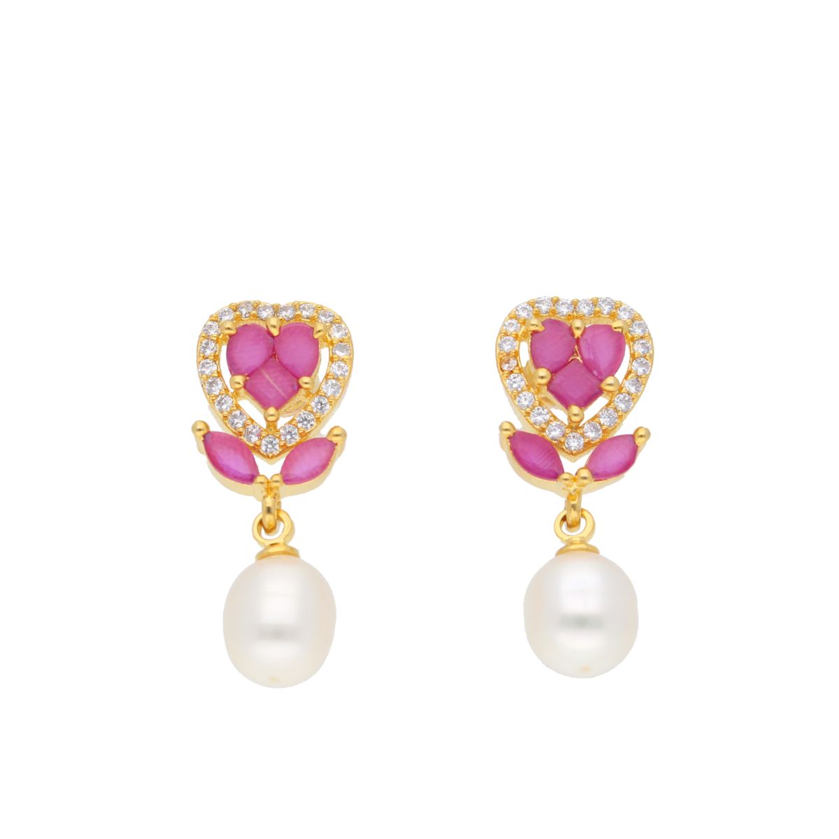 J Pearls Zigzag Pearl Earrings - Real Pearl Jewelry | Grocsy