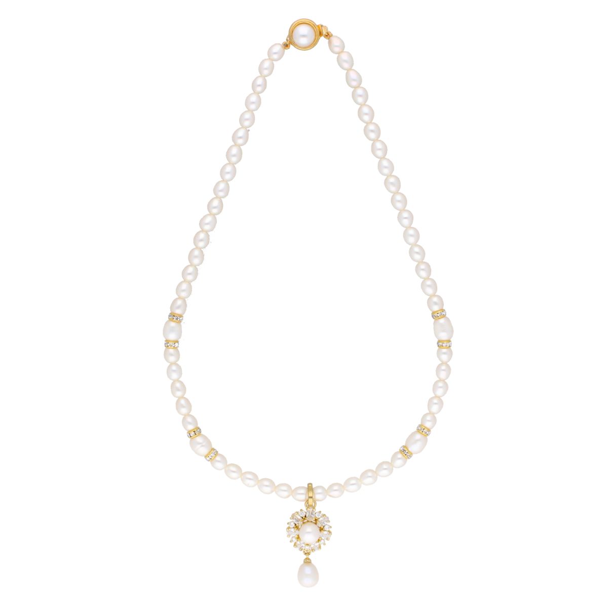 J Pearls Theertha Pearl Set - Real Pearl Jewelry | Grocsy