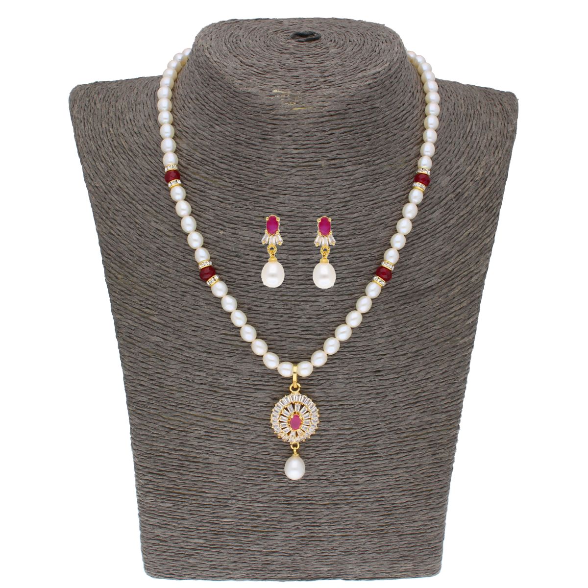 J Pearls Haarshini Pearl Set - Real Pearl Jewelry | Grocsy