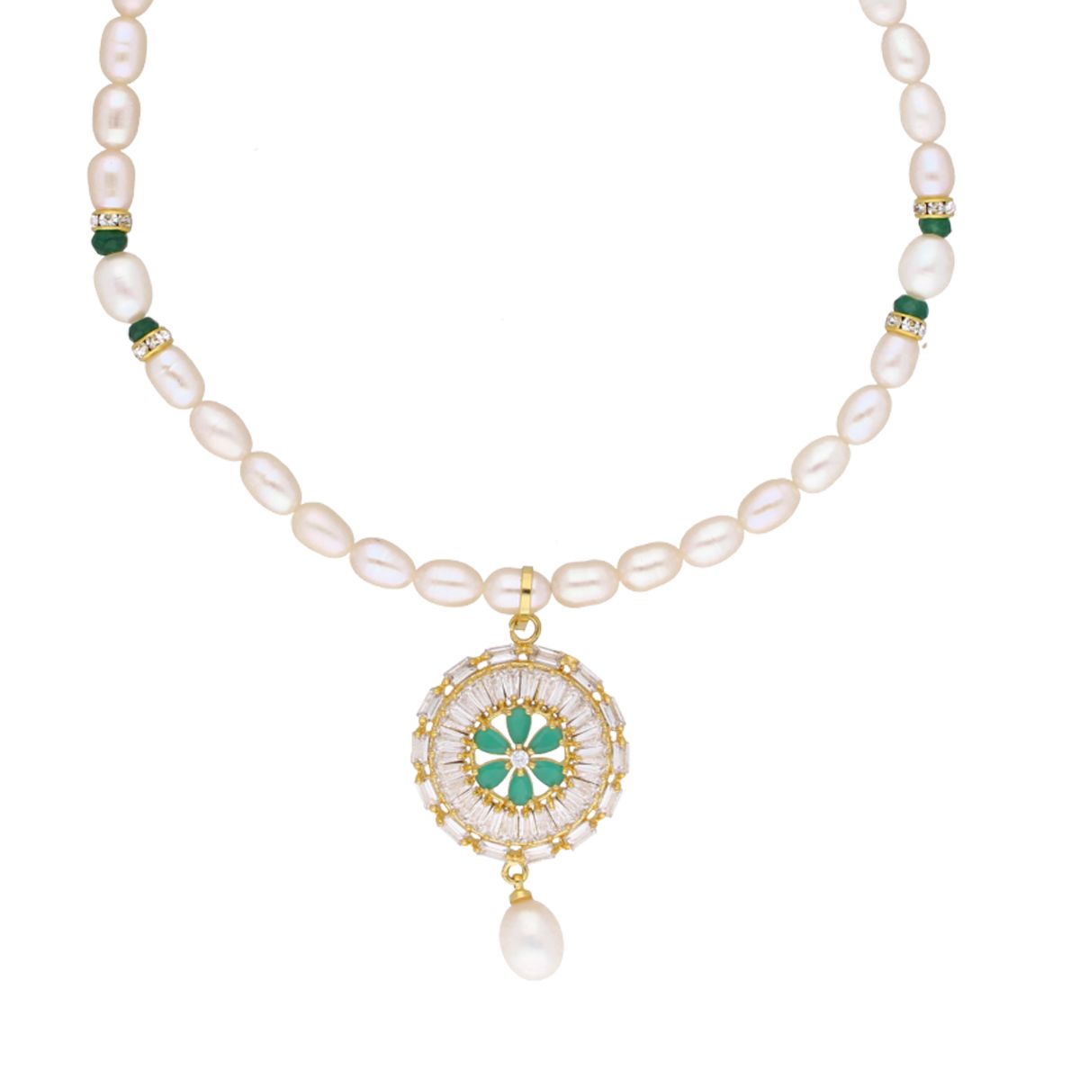 J Pearls Theertha Pearl Set - Real Pearl Jewelry | Grocsy