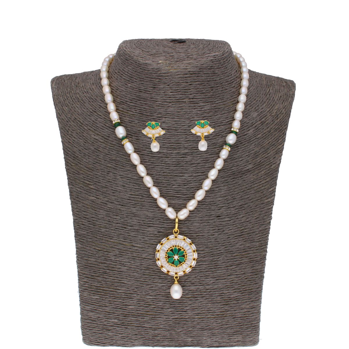 J Pearls Theertha Pearl Set - Real Pearl Jewelry | Grocsy