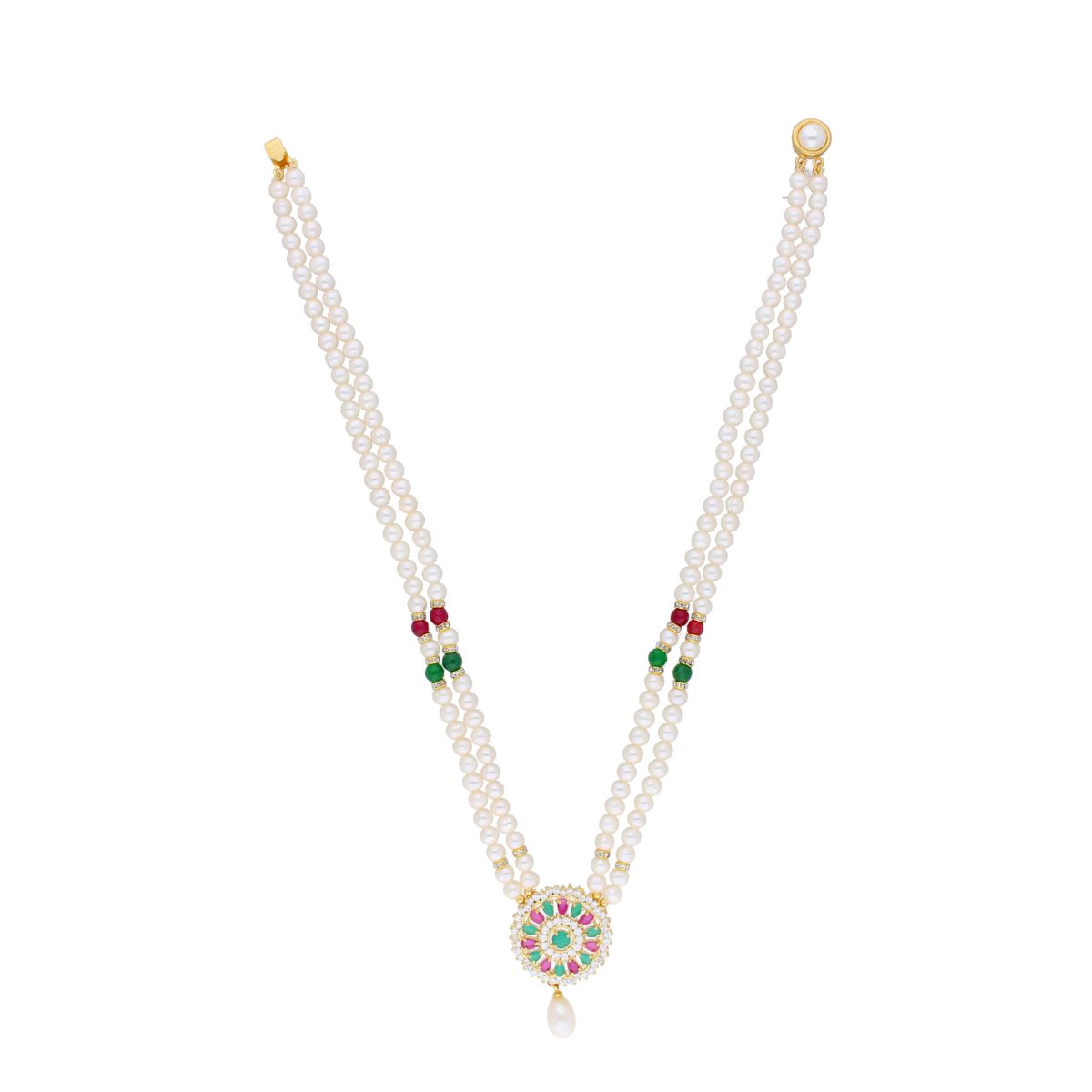 J Pearls Abeedha Pearl Set - Real Pearl Jewelry | Grocsy
