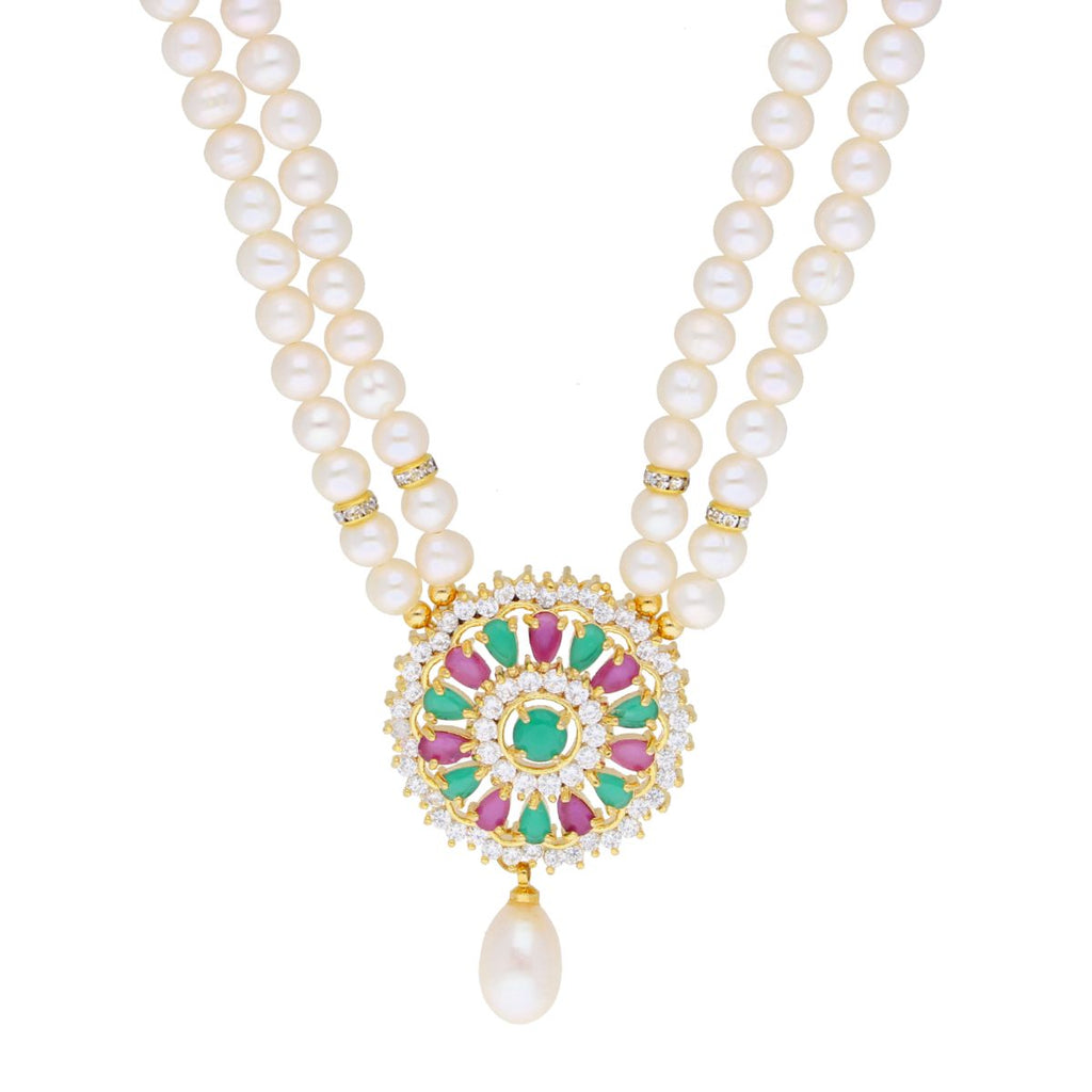 J Pearls Abeedha Pearl Set - Real Pearl Jewelry | Grocsy