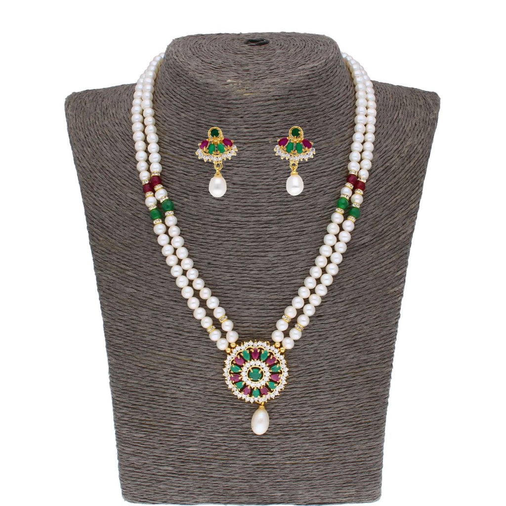 J Pearls Abeedha Pearl Set - Real Pearl Jewelry | Grocsy