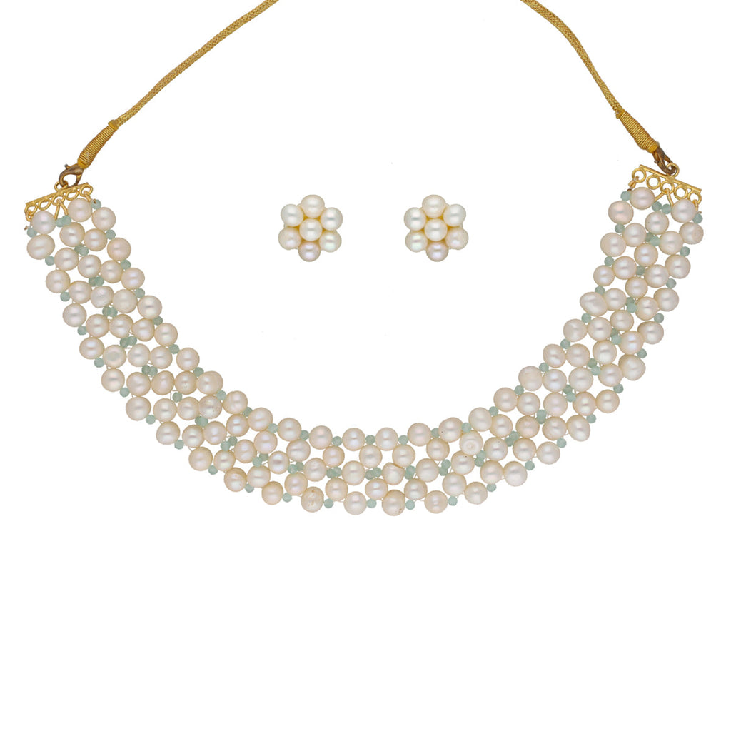J Pearls Navishka 1 Line Pearl Choker - Real Pearl Jewelry | Grocsy