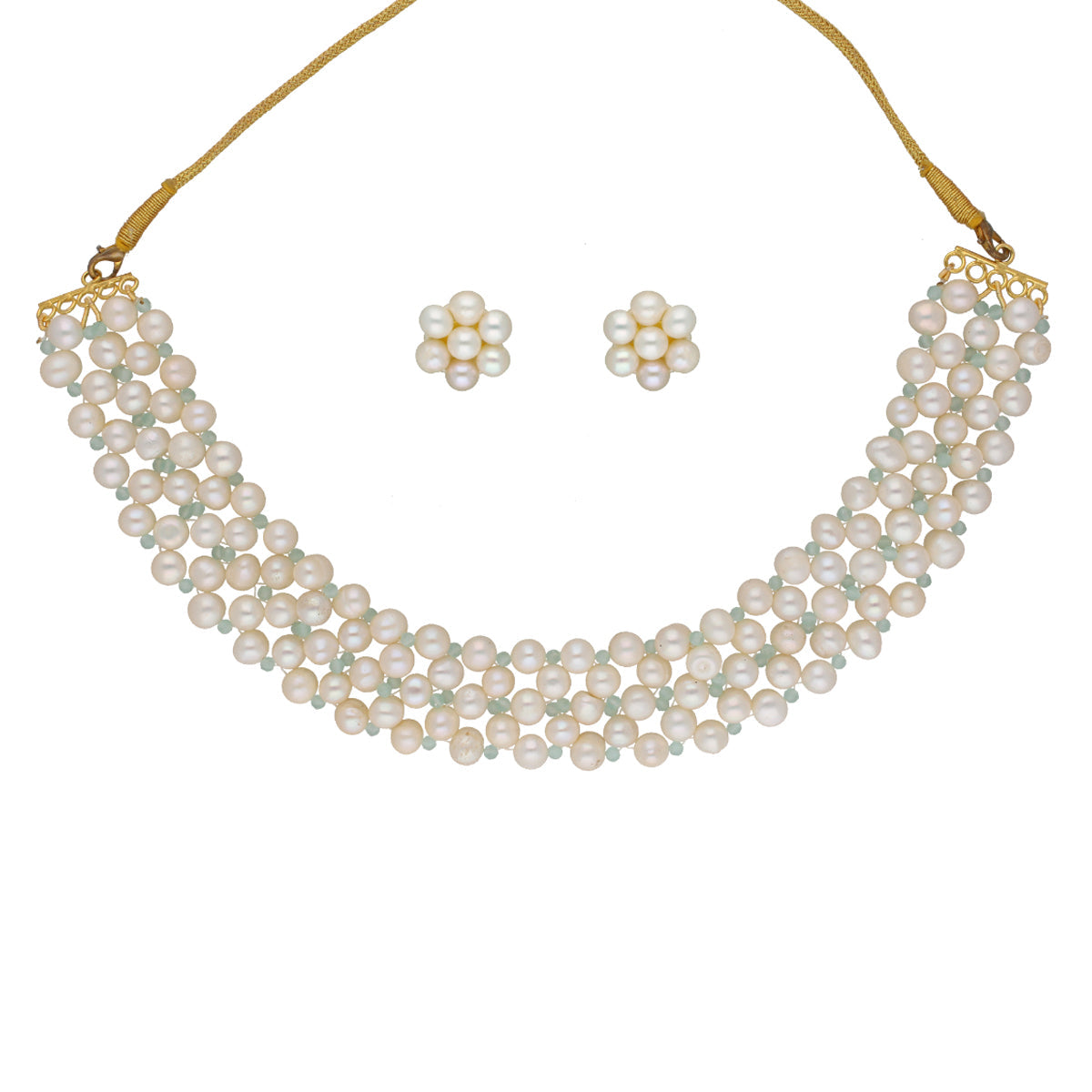 J Pearls Navishka 1 Line Pearl Choker - Real Pearl Jewelry | Grocsy