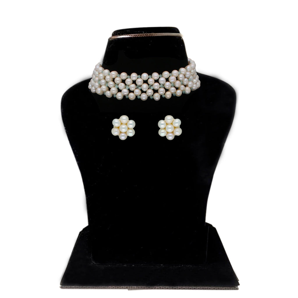 J Pearls Navishka 1 Line Pearl Choker - Real Pearl Jewelry | Grocsy