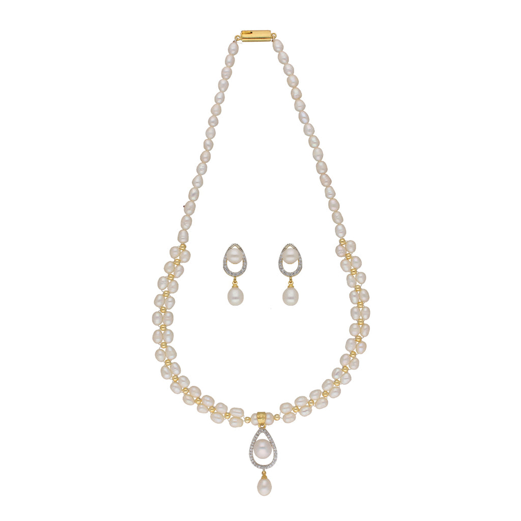 J Pearls Badarika 1 Line Pearl Sets - Real Pearl Jewelry