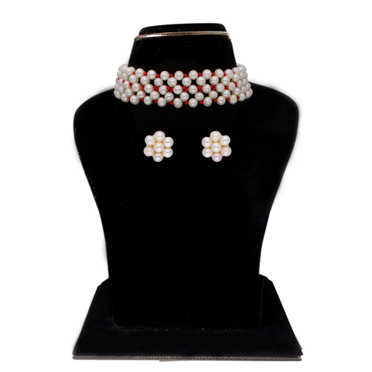 J Pearls Eeshta 1 Line Pearl Choker - Real Pearl Jewelry | Grocsy