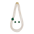 J Pearls Badari 3 Lines Pearl Set - Real Pearl Jewelry